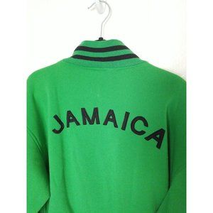 VTG JAMAICA NATIONAL FLAG SPELLOUT VARSITY TRACK SOCCER JACKET XXL GREEN